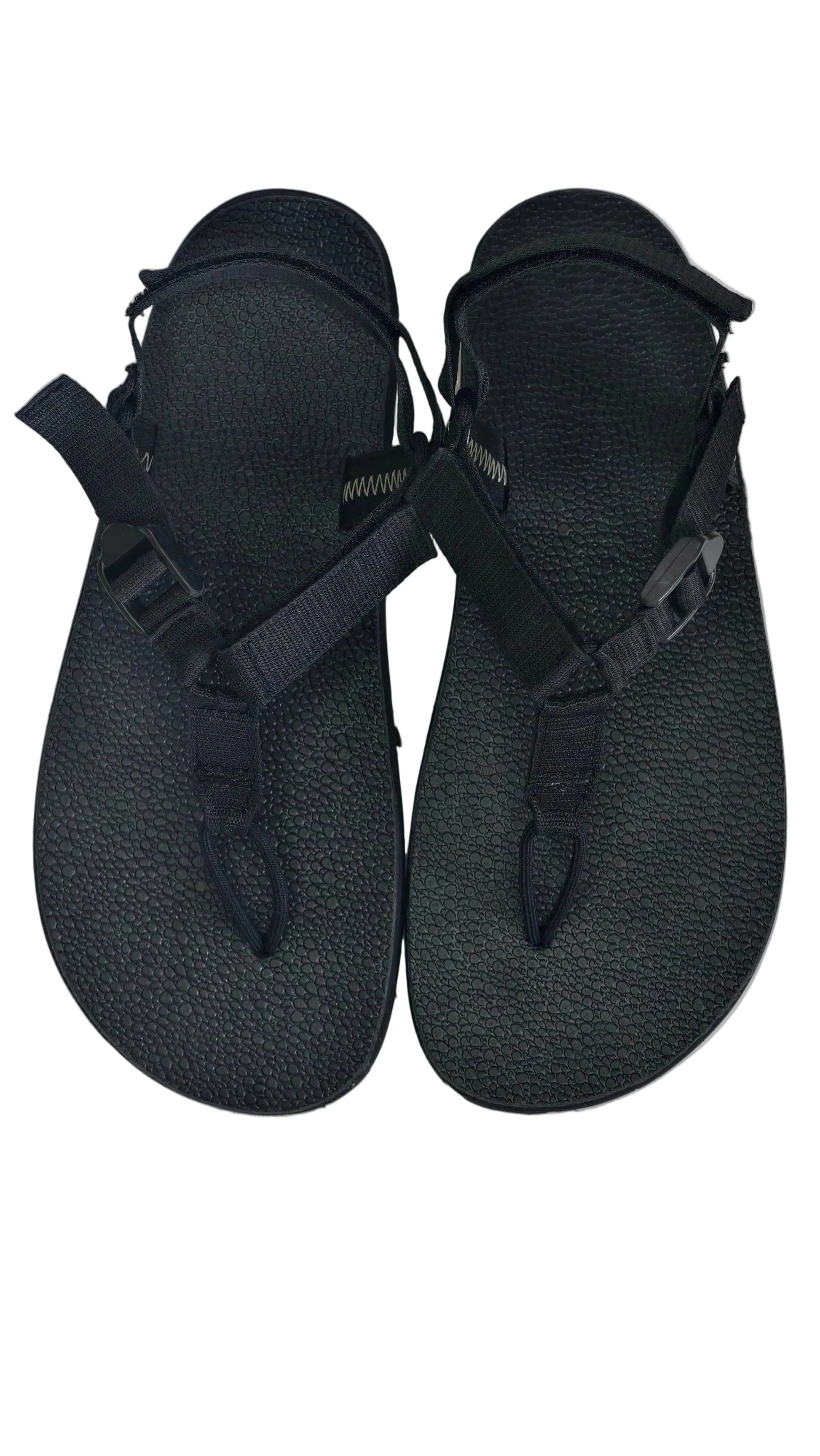 Overview at a glance of Alang barefoot grounded minimalist outdoor hiking/running sandal 
